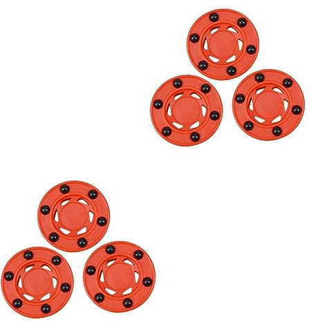 Milisten 6 STK Puck Inline Hockey Eishockey Rollhockey-Teams Rollhockey-Trainingsball String Hockey Inline-Hockeybälle Straßenhockey Hockeybälle im Freien Hockeyball zum Üben Nylon rot