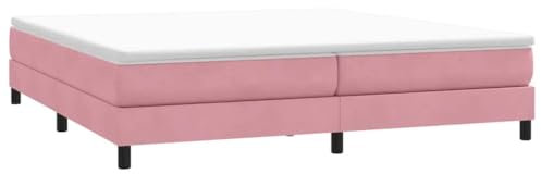 vidaXL Resårsäng utan madrass rosa 200x220 cm sammet, Säng, Sängbotten, Sammet Säng, Sovrumsmöbler, Dubbelsäng, Stoppad Säng