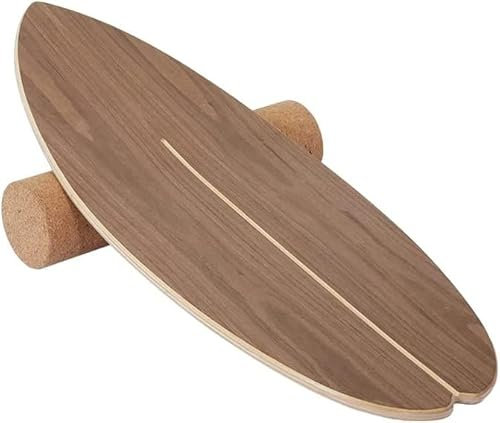 Balance Board Indoor Surfboard Surf Style Home Fitness with Wheel for Exercise, Athletic Training and Board Sports - Fun Workout Equipment For Balance, Stability and Improving Core Strength (NO BASE)