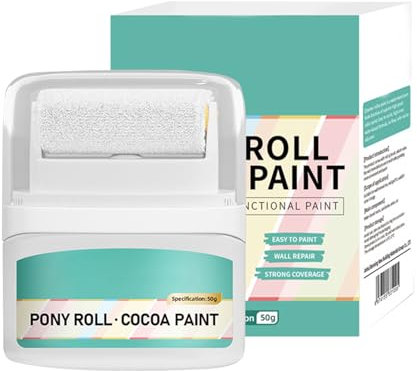 Wall Rolling Paint, House Facade Roller Paint, 2.91x2.2x1.1 Water Based White Repair, Compact and Easy to Use, Integrated Coating Roll for Cleaning Stains & Graffiti
