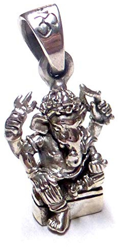 Silversmycken – BG kedjehänge, hänge Ganesha, tillverkad av sterlingsilver, lyckobringare skyddssymbol, smycken unisex
