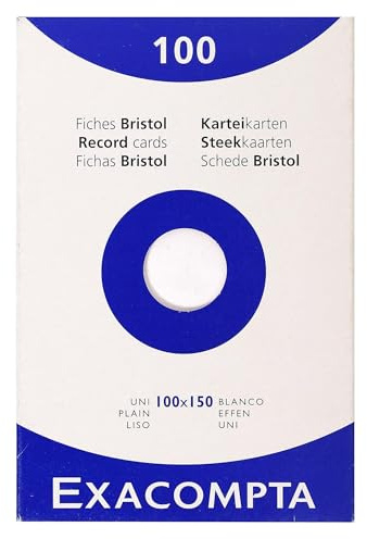 Exacompta Fodral 100 Registerkort Oskrivna 100x150 mm Vit
