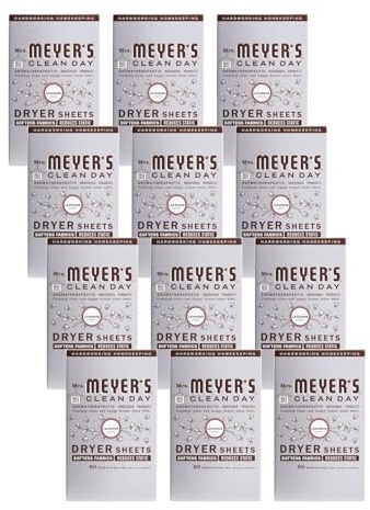 MRS. MEYER'S CLEAN DAY Dryer Sheets, Lavender, 80 ct (Pack of 12)