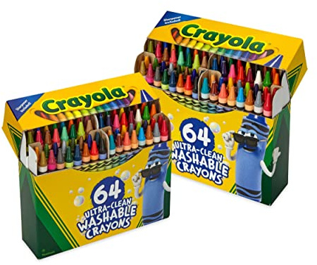 Crayola 64ct Ultra Clean Crayons, 2 Pack, Multicolor