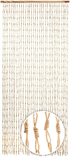 Kobolo Türvorhang Circles 90x200cm Papiervorhang mit 36 90x200 cm Beige