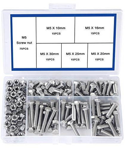 newlng M5 Esquina Exterior Perno Hexagonal 304 Acero Inoxidable Juego de Tornillos Industria de La Maquinaria Tornillos Hexagonales Mecánicos y Tuercas 200pcs