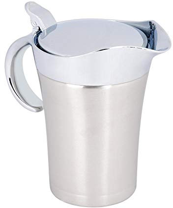 Sauciere, Sauciere aus Edelstahl 304 mit Klappdeckel, Doppelt Isolierter Saucenkrug, 450/750 ml, Spülmaschinenfest Sauciere Küchenzubehör für Sauce, Vanillepudding, Sahne, Sauce