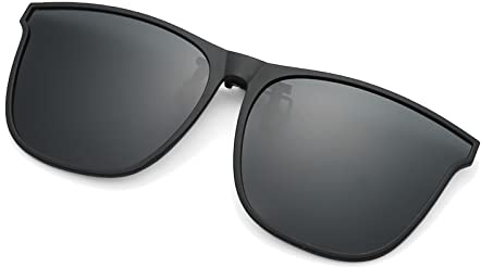 YAMEIZE Occhiali da Sole a clip Polarizzati alla Moda per Uomo Donna Protezione UV400 Occhiali da Sole all'aperto (Grigio)