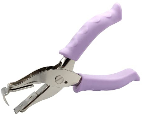 Sacapuntas de pinza de acero inoxidable para oficina, escuela y casa, palanca de puntos metálicos, quitar grapas levagracas, Staple Remover, mango de goma antideslizante (levapunti, lila)