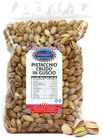 Valsapori - PISTACCHIO CRUDO IN GUSCIO (100 gr) - Pistacchio Americano Crudo con Guscio, non Tostato, non Salato, Ricco di Magnesio, Potassio e Sali Minerali - Pistacchio Selezionato, Qualità Elite