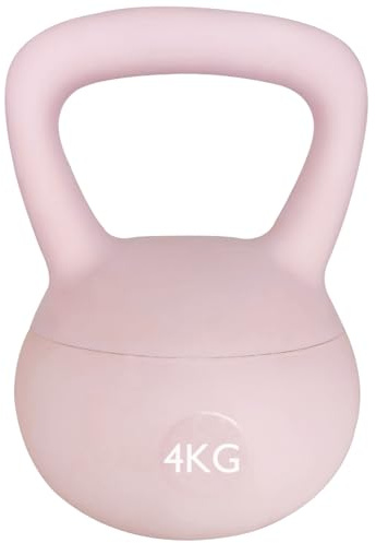 ZhaoCo Soft Kettlebell snygg rosa, Kettlebell workout vikt för dam herr 4 kg styrketräning hemma eller gym