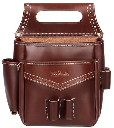 TOURBON Echtleder-Patronentasche für Schrotflinten-Schießen, Hüftgürteltasche, 12 GA Munitionsaufbewahrungshalter