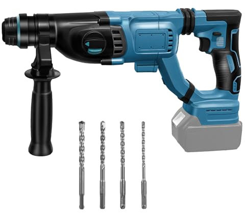 Kistrba Martello combinato a batteria professionale per batteria Makita 18 V serie BL, martello perforatore 3 in 1, 26 mm (senza batterie e caricatore)