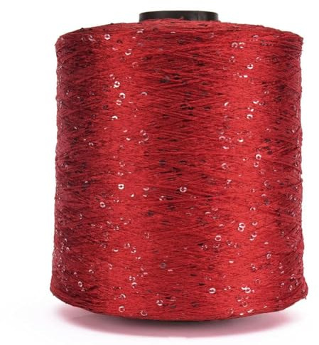 VICIYOO Filato Fantasia Glitterato da 500 g, Filato per Uncinetto a Mano, Filato per Maglieria, Filato per Ricamo con Paillettes, Filato per Maglieria, Filato per Ricamo, Paillettes