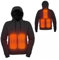 USB Heated Sweatshirt Unisex Hoodie With 3 Heating Levels 5 Zones Black Casual Jumper Front Pocket Washable Clothing Gilet for Men Women Winter Activities L