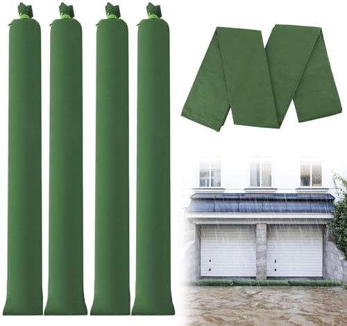 YSOOUA Sacos de Arena para Inundaciones 4 Piezas Saco Arena Inundaciones 215x19cm Bolsas de Arena Reutilizables con Cinta de Amarre, para Inundaciones, Lluvia, Control de Agua