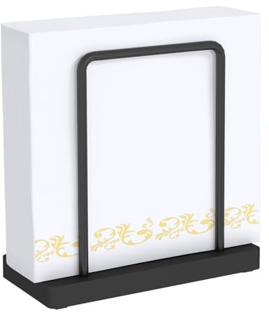 STWWO Porte-serviettes de Table Noir Support de Serviette Papier Moderne Porte Serviette Distributeur de Serviettes Décoration pour La Maison Cuisine Restaurant, en Métal & Bois