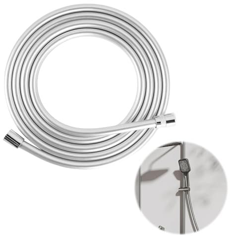 Brauseschlauch 3m,Flexibler PVC Duschschlauch,Universal Verdrehschutz Duschkopf Schlauch mit 2 Wassersparer Durchflussbegrenzer, Dank 1/2 Standard Anschluss,Duschschlauch 3m Flexibel