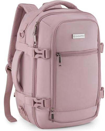 Zagatto Handgepäck Rucksack Damen Ryanair 40x20x25 Reiserucksack Rosa für leichtes Kabinenrucksack Flugzeug Rucksack Solide Universal