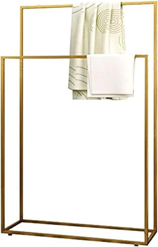 Toallero independiente, elegante soporte para toallas de baño y toallas de mano, solución de almacenamiento que ahorra espacio, 75 x 25 x 125 cm