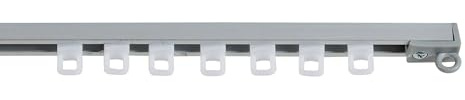 Riel para Cortinas Ligero y Sencillo, Riel de Instalación Directa a Techo con Acabados de Calidad para puertas y ventanas Guías decorativas CINTACOR Aluminio 150 cm