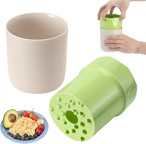 Voarge Taza ralladora de manzana manual, trituradora rotativa, accesorios de cocina, herramienta de cocina para verduras, pera, patata, helado, utensilios de cocina
