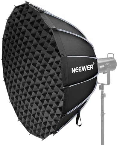 NEEWER Parabolic Softbox Kit, 47.2 Bowens Mount Soft Box with Light Diffusers for Studio Photography Video Recording Streaming Lighting Compatible with Aputure 120d Compatible with Godox SL60w, NS73P