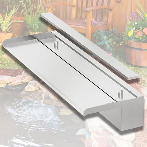 Kit di lame a cascata in acciaio inox per laghetto da giardino e terrazze, include spillway e accessori per un'elegante decorazione a forma di fontana