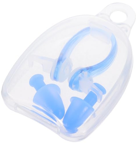 Set Naselli e Tappi per Orecchie da Nuoto in Silicone Blu