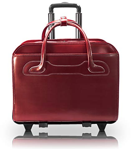 McKleinUSA McKlein WILLOWBROOK, 17 Leather Detachable -Wheeled Ladies' Laptop/Computer & Tablet Business Briefcase Bag/Women's Rolling Overnight Travel Bag, Removable trolley case