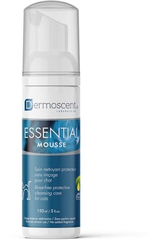 Dermoscent Katzenshampoo ohne Wasser – Trockenshampoo für Katzen | Sanfte Reinigung mit Hanfsamenöl & Niaouli-Öl | Feuchtigkeitsspendender Schaum | Essential Mousse