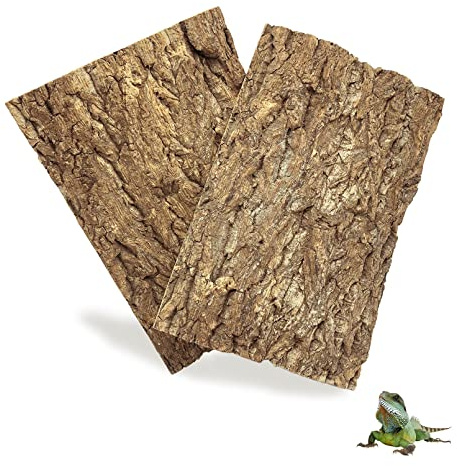 Tfwadmx 2Pcs Cork Terrarium Background 11.8”x7.9” Natural Cork Bark Backdrop Reptile Background Climbing Wall Terrarium Accessories for Lizard,Tortoise,Gecko,Bearded Dragon,Chameleon