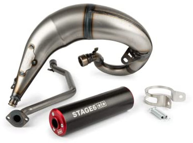 Impianto di scarico Stage6 Streetrace high mount CNC rosso/nero Beta RR 2012 / HM/Vent