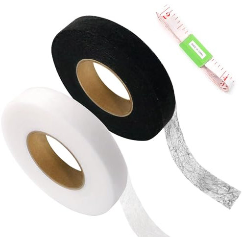 Redamancy 2 Pack Saumband zum Aufbügeln, 60m Bügelband für Vorhänge, Klebeband zum Aufbügeln, Saumband Selbstklebend, Nahtband zum Aufbügeln, Spleißen von Stoffen, Vorhänge, Kleidung, Breite 20mm