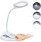 COLFULINE Magnifying Glass with Light, 5X 10X Dimmable Magnifying Lamp, Rechargeable Magnifying Desk Lamp with Base & Clamp, 3 Adjustable Brightness Magnifying Glasses for Hobbies, Reading, Crafts