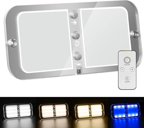 URAQT RV LED Ceiling Light, RV Lights Interior, with Remote and Switch Camper Lights Interior with 4 Color Adjustable, for Large Tents, Campervan, Motorhome, Truck, Van, Boat