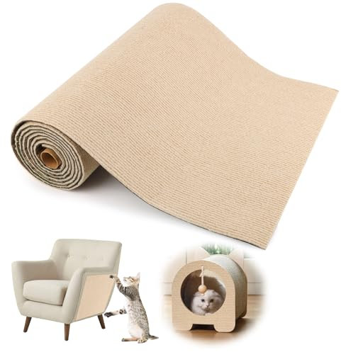 TOSAVGA Kratzmatte für Katzen, 40x200 cm, DIY-Trimmbar, Kratz- und Möbelschutz