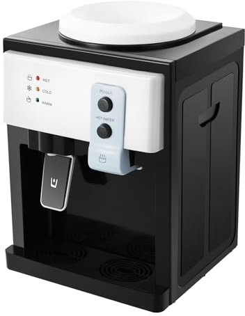 Dispensador de agua eléctrico, 220 V, 550 W, dispensador de agua fría y caliente, independiente, con un botón, con diseño desmontable, para dormitorio, estudio, oficina, etc