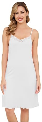 Sopesil Sottovesti da Donna Vestito Sexy in Pizzo con Scollo a V Fodera in Morbido Modal Spalline Regolabili Elegante Sottoveste