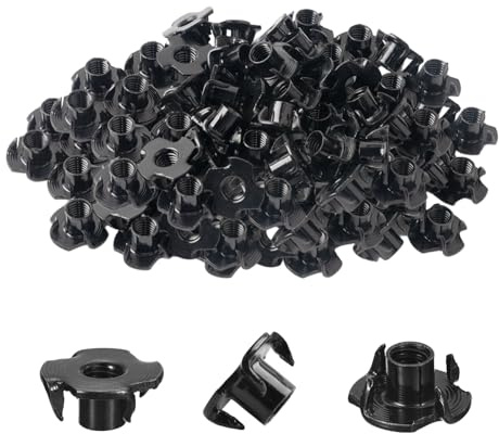 100 tuercas de impacto M8 x 10 mm, tuerca de impacto con 4 puntas de impacto, acero al carbono galvanizado, tuercas de impacto