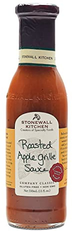 Stonewall Kitchen Roasted Apple Grille Sauce, 330 ml mild, spicy-fruity BBQ sauce, for glazing or dipping