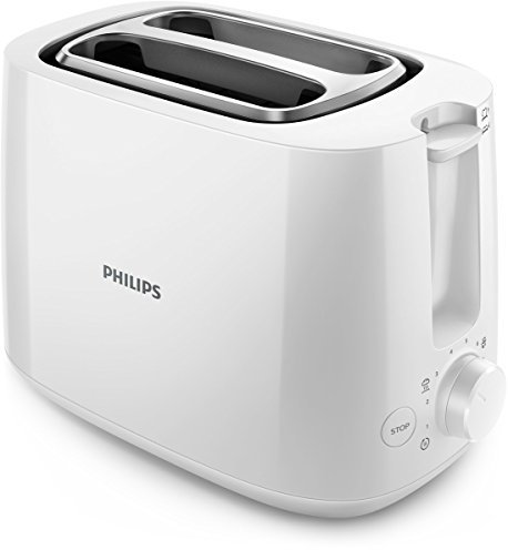 Philips Daily Collection - Tostador (2 rebanada(s), Blanco, De plástico, Giratorio, China, 760 W)