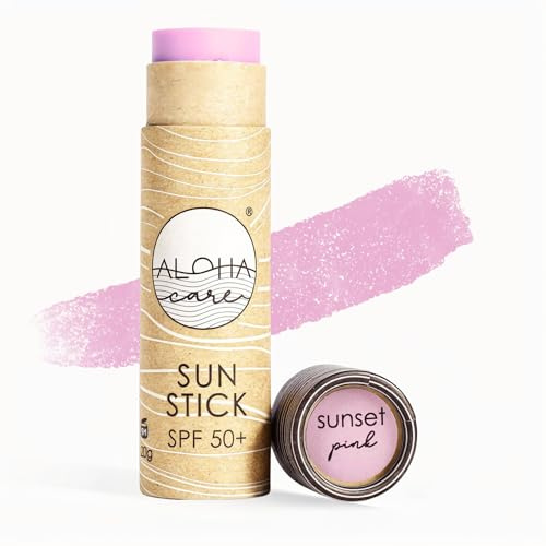 Aloha Sun Stick LSF 50+ | Gesichtsmineral Sonnenschutz zum Surfen | Eco Paper Stick 20g (Pink)