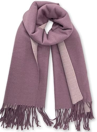 PFLife Damen Kaschmir Schal Wärmender Winter Schal Wendbares Modell mit Fransen Weiche große Kaschmir Decke, 80'' * 27'' (200 x 70 cm), Violett