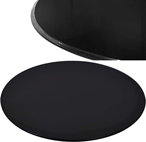 JWW Tischplatte Rund Glasplatte 43-100cm, 8mm Dick Tisch Glasplatte Ersatzteil Für Esstische Couchtisch Gartentische, Schwarz (Size : 43cm)