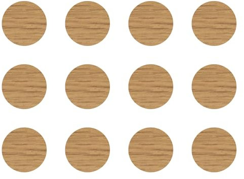 cyclingcolors 12x Cache vis adhésif autocollant diamètre 40mm protection bouchon trou obturateur meuble table chaise maison, Chêne