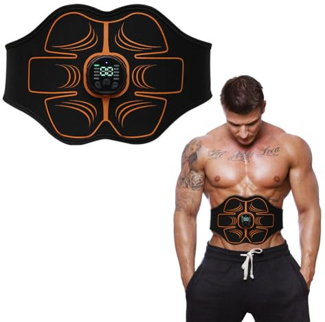 Zinueen EMS Bauchmuskeltrainer Elektrisch, Bauchtrainer für Zuhause, 10 Modi & 30 Intensitäten, Abs Stimulator Muskeltoner, Muskelstimulator Sportgeräte Zuhause für Männer und Frauen