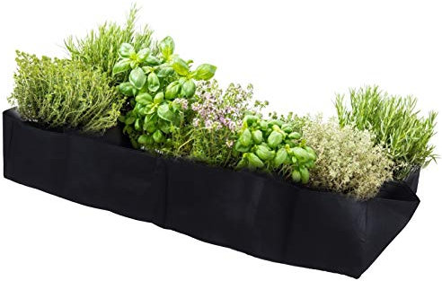 Letto da Giardino Rialzato 8 Griglie Letto da Giardino Sacco per Coltivazione Sacchi per Coltivazione di Piante Grandi 70,9x35,4x11,8 Pollici Contenitore per Piantare Traspirante Sacco per Contenitore