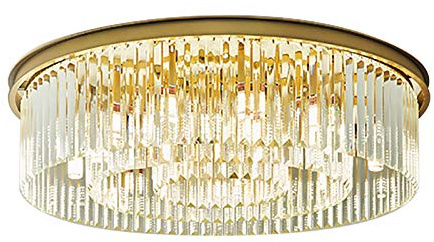OUKANING Modern kristallkrona, E14-8 lampor, taklampa, LED, hänglampa, infälld, kvadratisk, regndroppar, takbelysning för vardagsrum, sovrum, matsal (guld)