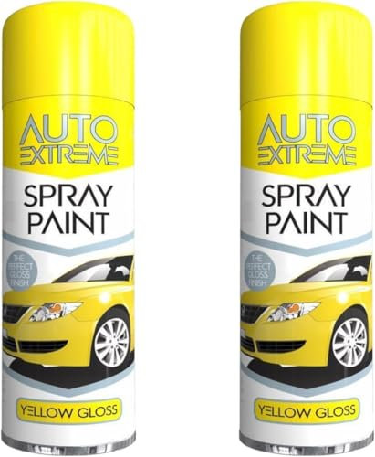 GSV Essentials All Purpose Yellow Gloss Spray Paint, Both Indoor And Outdoor Projects, Easy-To-Use Aerosol, Both Aesthetic And Functional Purposes, (2PCS)